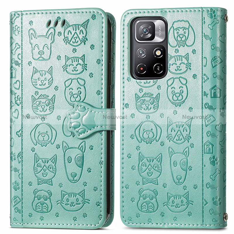 Leather Case Stands Fashionable Pattern Flip Cover Holder S03D for Xiaomi Redmi Note 11 5G