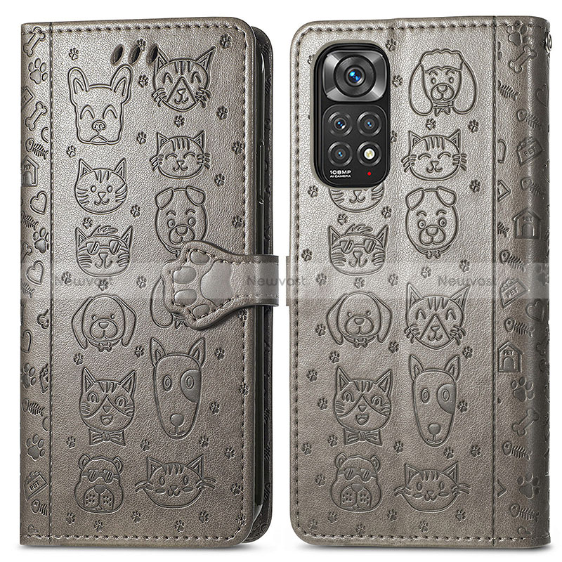 Leather Case Stands Fashionable Pattern Flip Cover Holder S03D for Xiaomi Redmi Note 11 Pro 4G