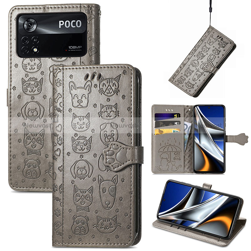 Leather Case Stands Fashionable Pattern Flip Cover Holder S03D for Xiaomi Redmi Note 11E Pro 5G