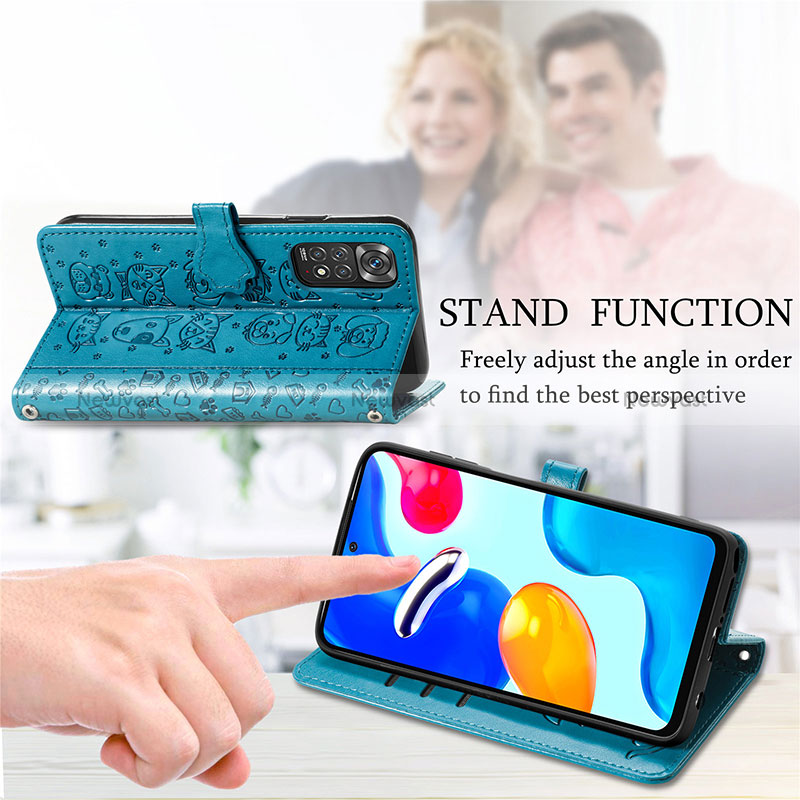 Leather Case Stands Fashionable Pattern Flip Cover Holder S03D for Xiaomi Redmi Note 11S 4G