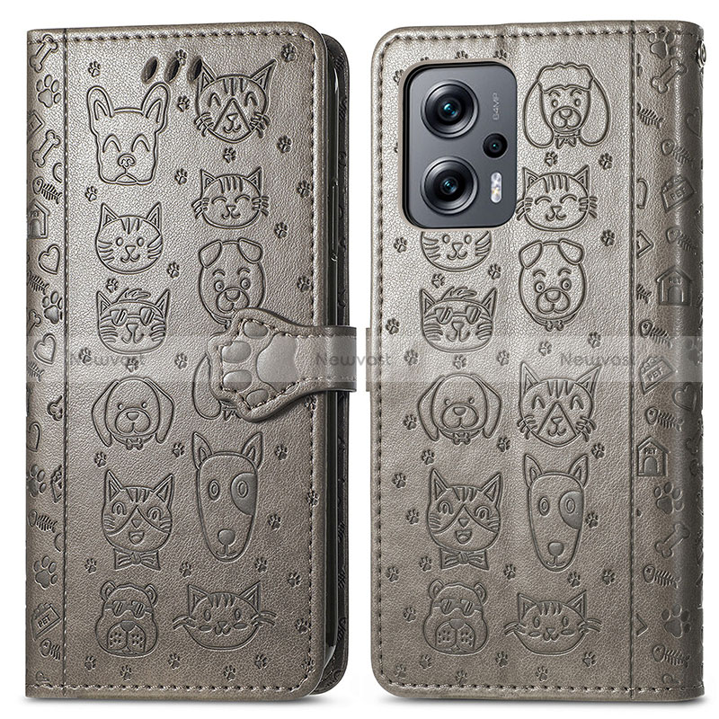 Leather Case Stands Fashionable Pattern Flip Cover Holder S03D for Xiaomi Redmi Note 11T Pro+ Plus 5G