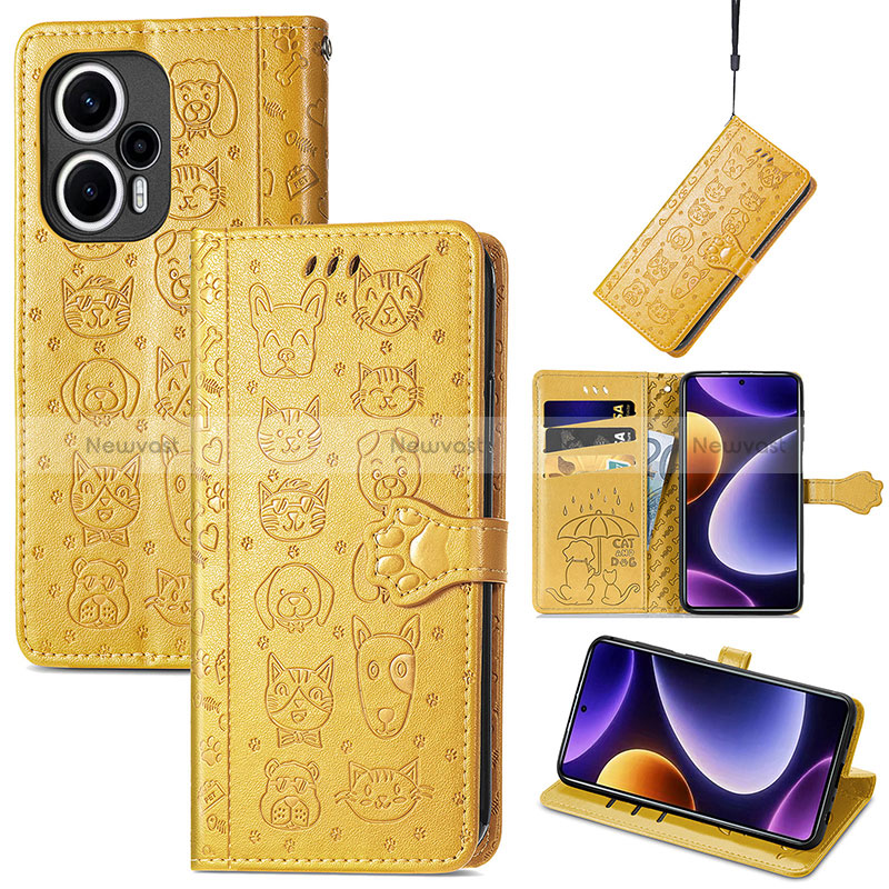 Leather Case Stands Fashionable Pattern Flip Cover Holder S03D for Xiaomi Redmi Note 12 Turbo 5G