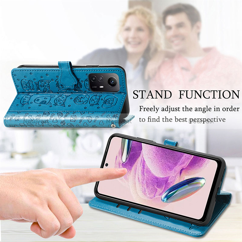 Leather Case Stands Fashionable Pattern Flip Cover Holder S03D for Xiaomi Redmi Note 12S