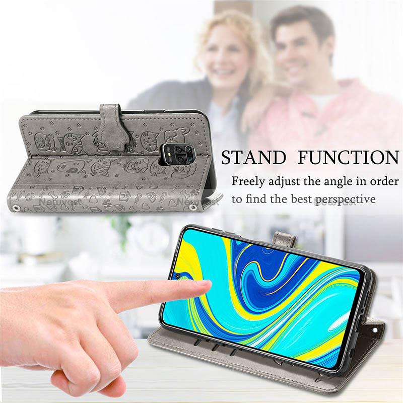 Leather Case Stands Fashionable Pattern Flip Cover Holder S03D for Xiaomi Redmi Note 9 Pro