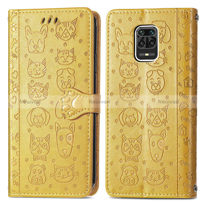 Leather Case Stands Fashionable Pattern Flip Cover Holder S03D for Xiaomi Redmi Note 9S