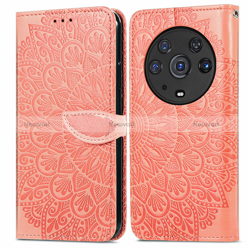 Leather Case Stands Fashionable Pattern Flip Cover Holder S04D for Huawei Honor Magic3 Pro 5G