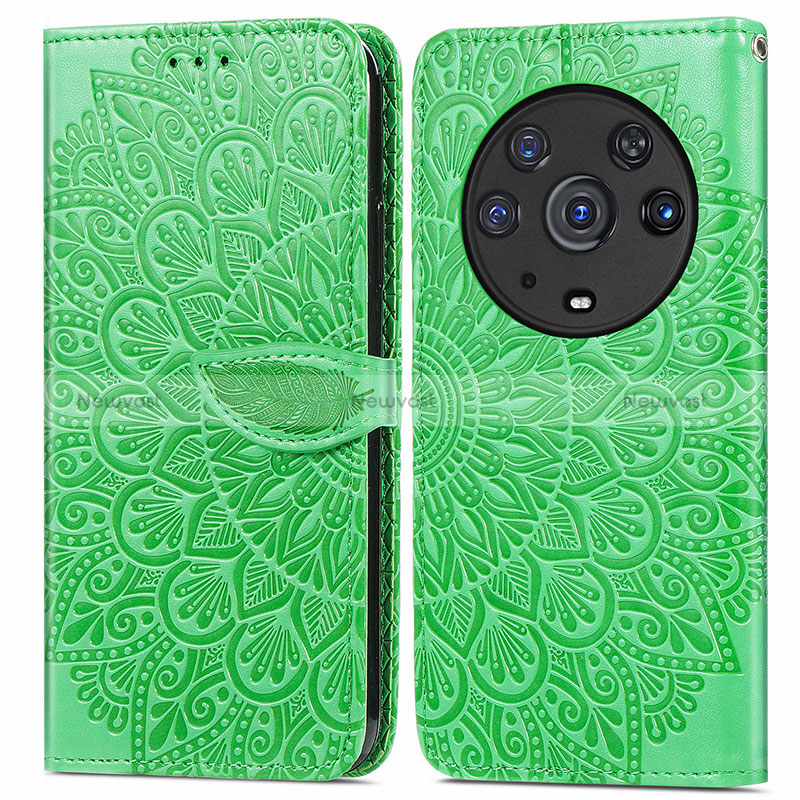 Leather Case Stands Fashionable Pattern Flip Cover Holder S04D for Huawei Honor Magic3 Pro 5G