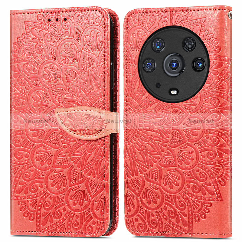 Leather Case Stands Fashionable Pattern Flip Cover Holder S04D for Huawei Honor Magic3 Pro 5G