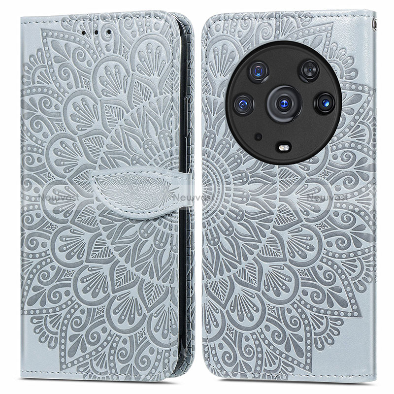 Leather Case Stands Fashionable Pattern Flip Cover Holder S04D for Huawei Honor Magic3 Pro 5G