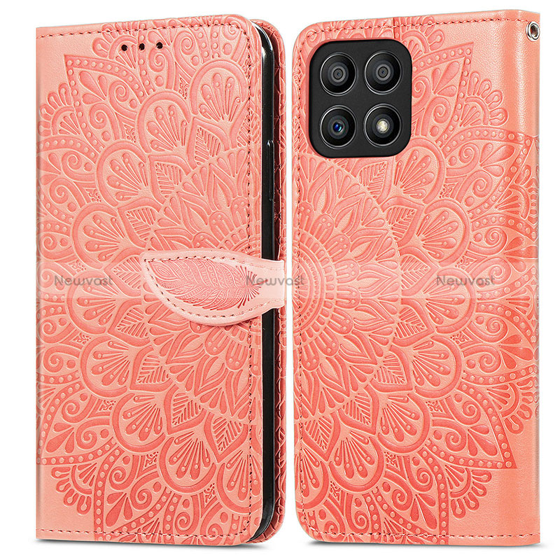 Leather Case Stands Fashionable Pattern Flip Cover Holder S04D for Huawei Honor X30i