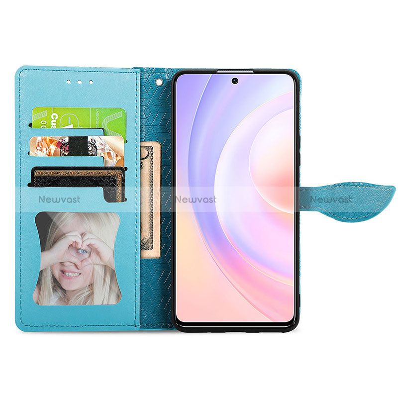 Leather Case Stands Fashionable Pattern Flip Cover Holder S04D for Huawei Nova 9 SE