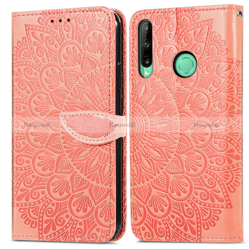 Leather Case Stands Fashionable Pattern Flip Cover Holder S04D for Huawei P40 Lite E