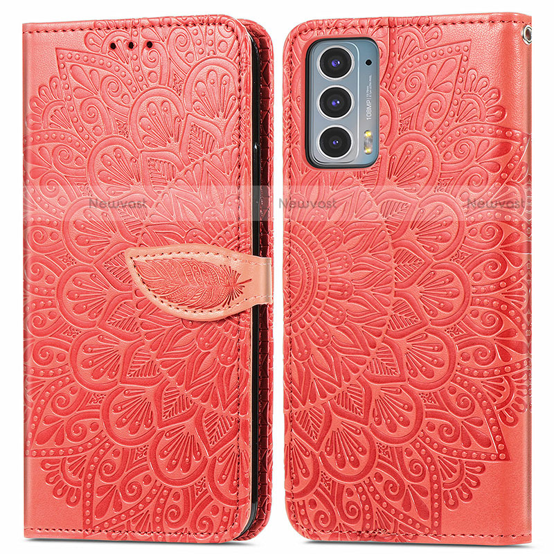 Leather Case Stands Fashionable Pattern Flip Cover Holder S04D for Motorola Moto Edge 20 5G