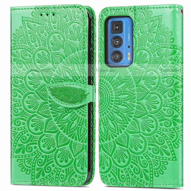 Leather Case Stands Fashionable Pattern Flip Cover Holder S04D for Motorola Moto Edge 20 Pro 5G