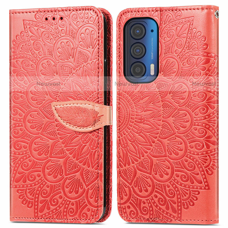 Leather Case Stands Fashionable Pattern Flip Cover Holder S04D for Motorola Moto Edge (2021) 5G