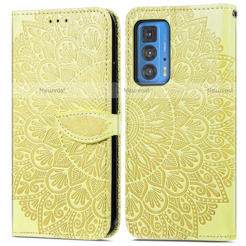 Leather Case Stands Fashionable Pattern Flip Cover Holder S04D for Motorola Moto Edge S Pro 5G