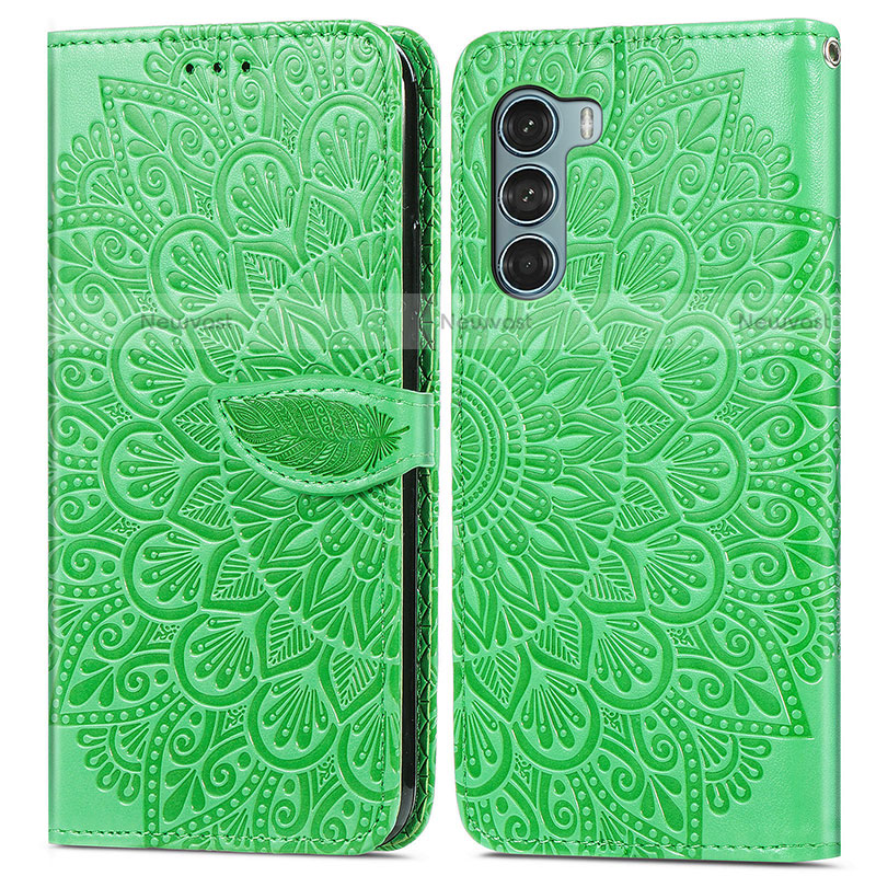 Leather Case Stands Fashionable Pattern Flip Cover Holder S04D for Motorola Moto Edge S30 5G