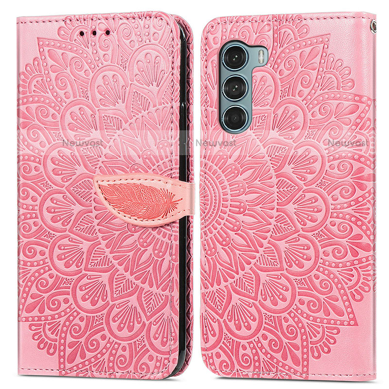 Leather Case Stands Fashionable Pattern Flip Cover Holder S04D for Motorola Moto Edge S30 5G