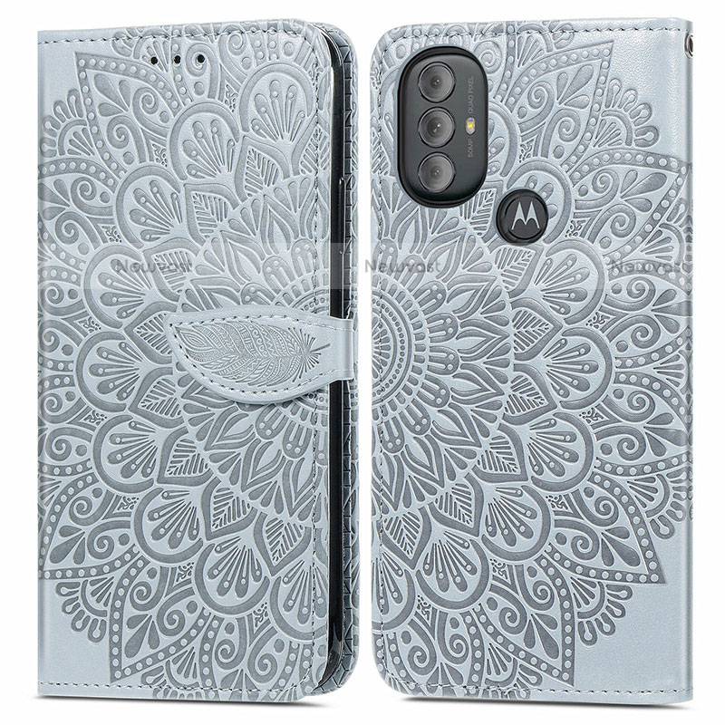 Leather Case Stands Fashionable Pattern Flip Cover Holder S04D for Motorola Moto G Play (2023)