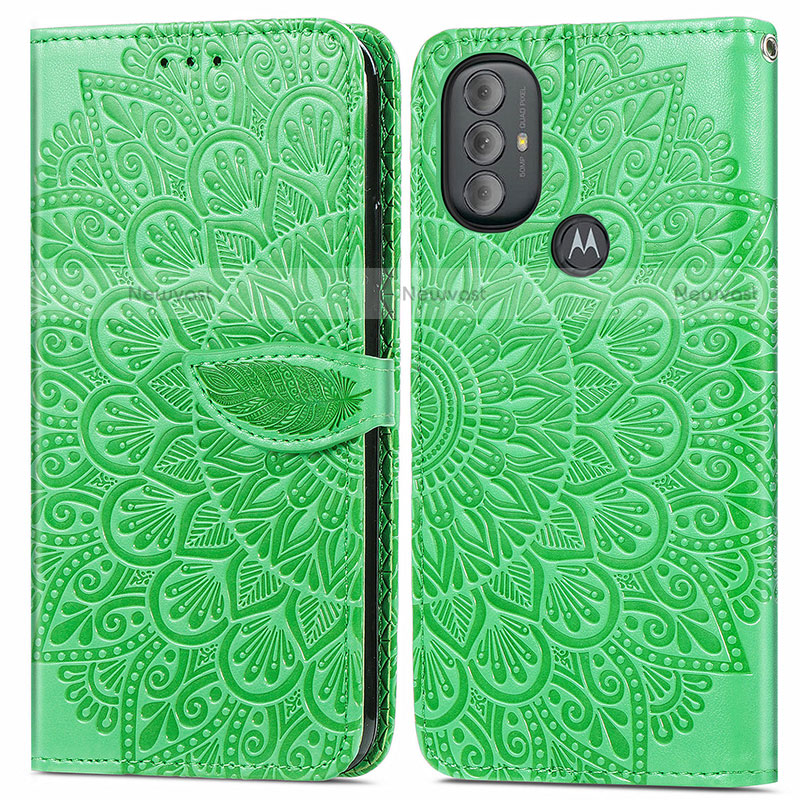 Leather Case Stands Fashionable Pattern Flip Cover Holder S04D for Motorola Moto G Play Gen 2