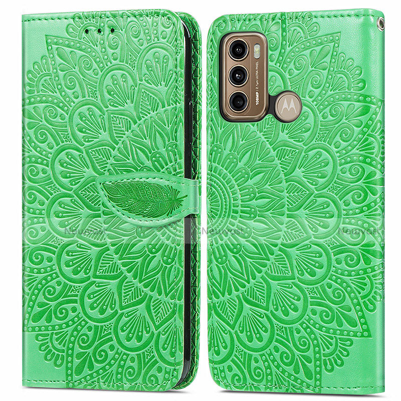 Leather Case Stands Fashionable Pattern Flip Cover Holder S04D for Motorola Moto G40 Fusion