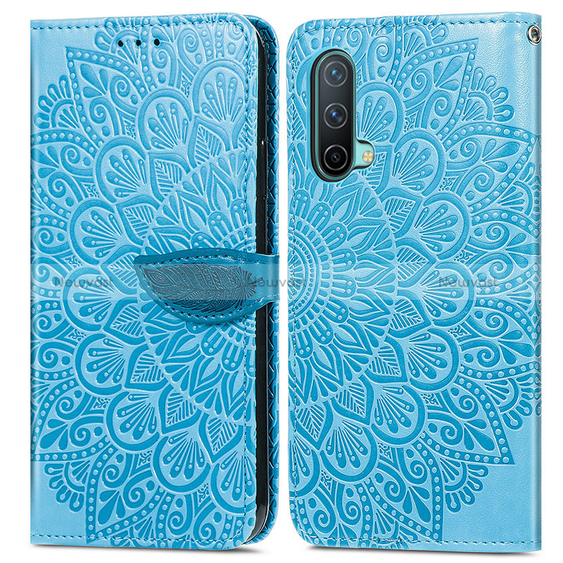 Leather Case Stands Fashionable Pattern Flip Cover Holder S04D for OnePlus Nord CE 5G