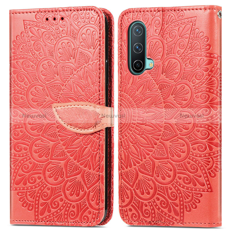 Leather Case Stands Fashionable Pattern Flip Cover Holder S04D for OnePlus Nord CE 5G