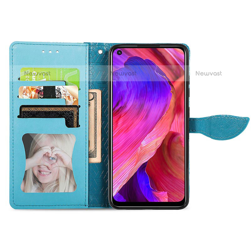 Leather Case Stands Fashionable Pattern Flip Cover Holder S04D for OnePlus Nord N200 5G