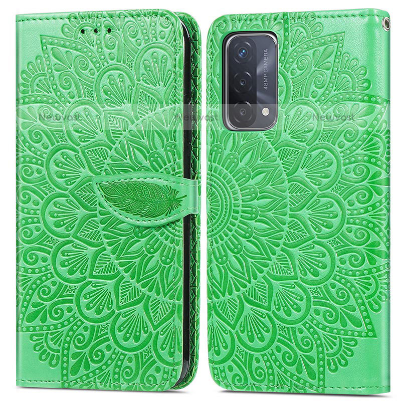 Leather Case Stands Fashionable Pattern Flip Cover Holder S04D for OnePlus Nord N200 5G