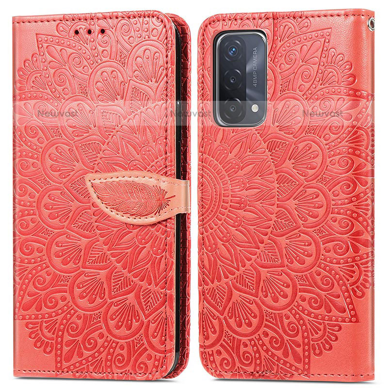 Leather Case Stands Fashionable Pattern Flip Cover Holder S04D for OnePlus Nord N200 5G