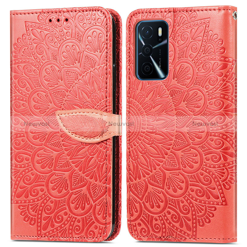 Leather Case Stands Fashionable Pattern Flip Cover Holder S04D for Oppo A54s