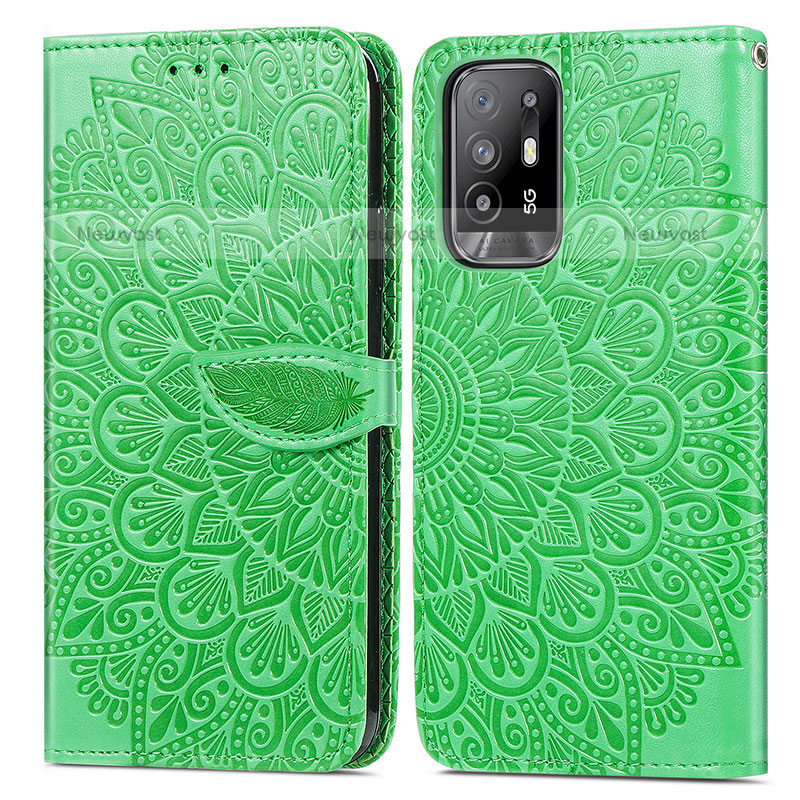 Leather Case Stands Fashionable Pattern Flip Cover Holder S04D for Oppo A94 5G