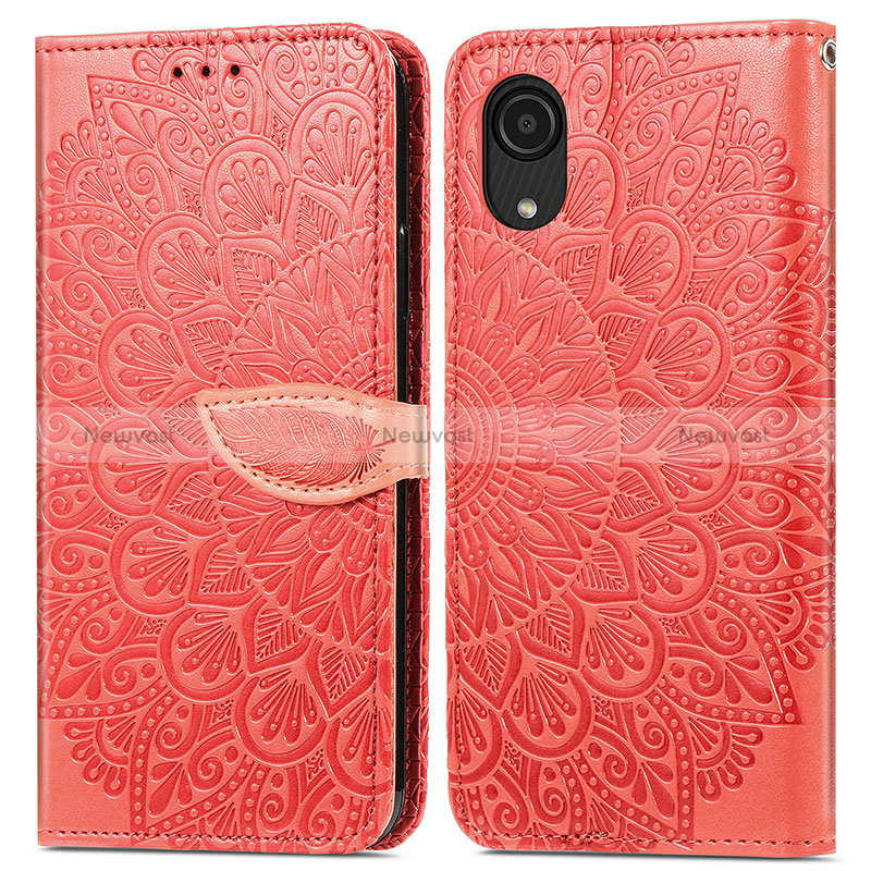 Leather Case Stands Fashionable Pattern Flip Cover Holder S04D for Samsung Galaxy A03 Core