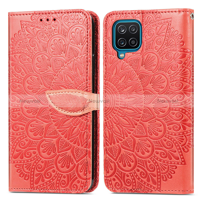 Leather Case Stands Fashionable Pattern Flip Cover Holder S04D for Samsung Galaxy A12 Nacho