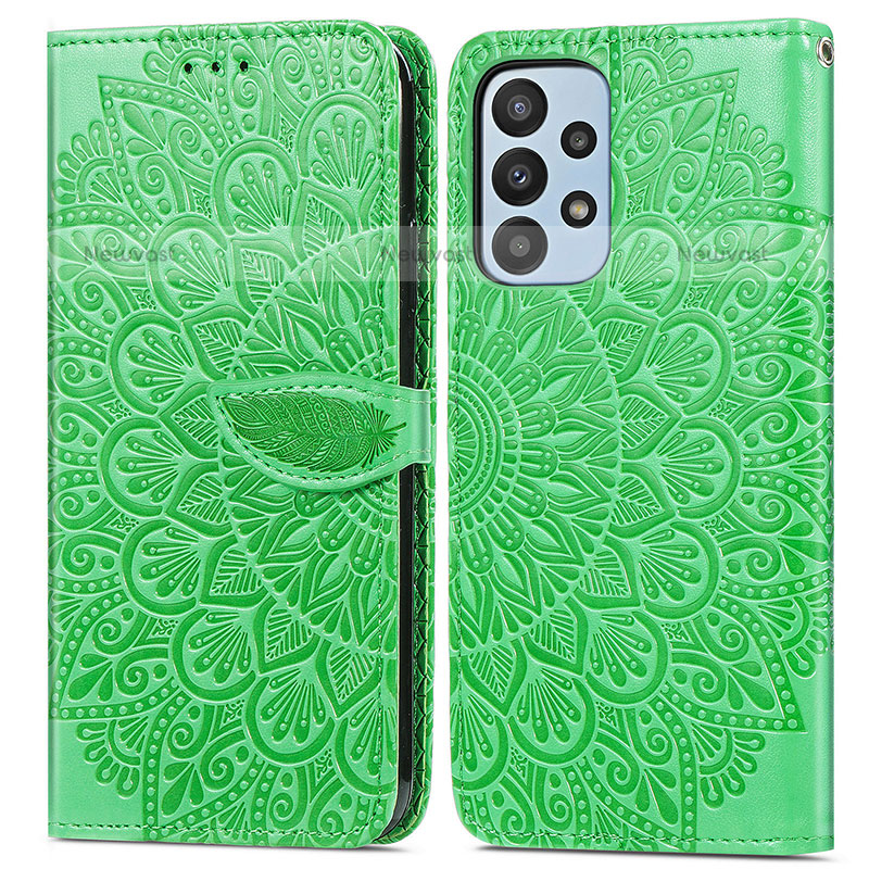 Leather Case Stands Fashionable Pattern Flip Cover Holder S04D for Samsung Galaxy A23 5G