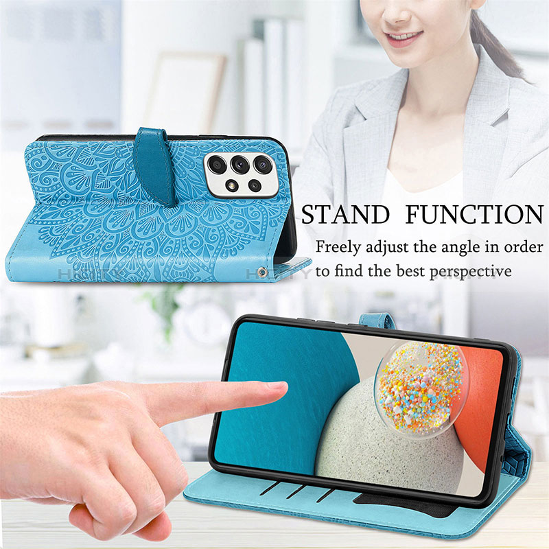 Leather Case Stands Fashionable Pattern Flip Cover Holder S04D for Samsung Galaxy A53 5G