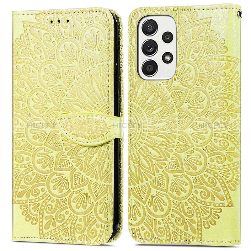 Leather Case Stands Fashionable Pattern Flip Cover Holder S04D for Samsung Galaxy A53 5G