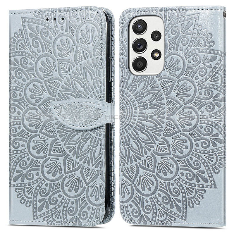 Leather Case Stands Fashionable Pattern Flip Cover Holder S04D for Samsung Galaxy A53 5G