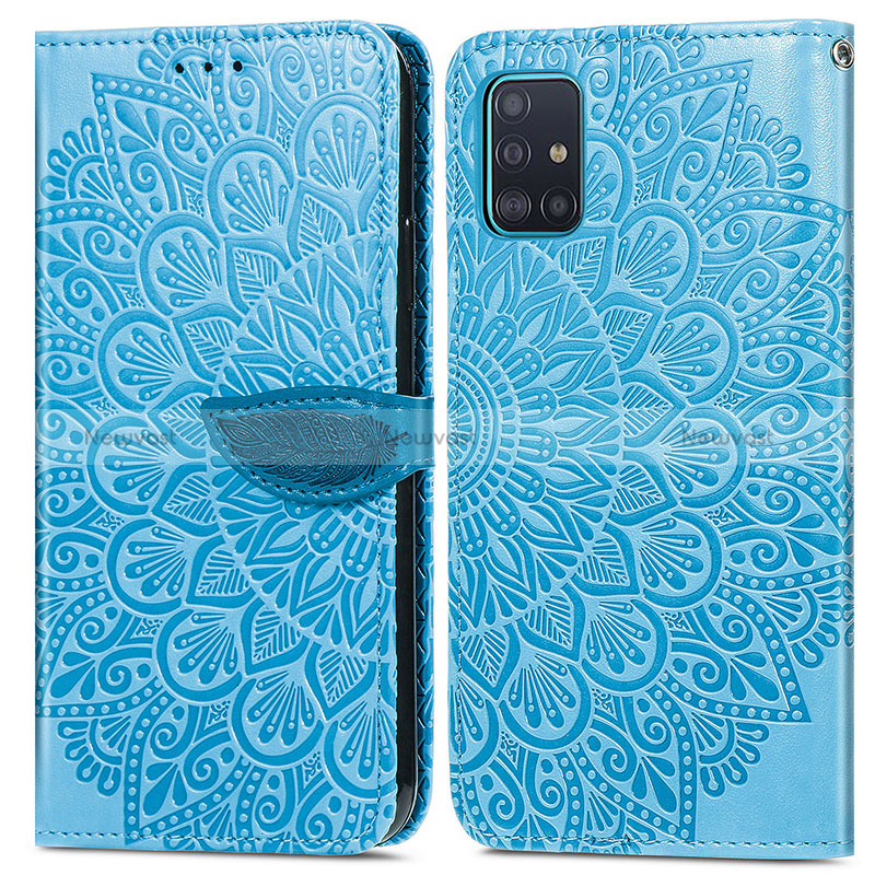 Leather Case Stands Fashionable Pattern Flip Cover Holder S04D for Samsung Galaxy A71 5G