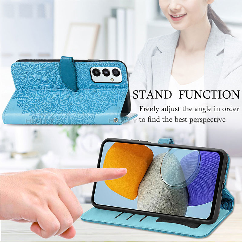 Leather Case Stands Fashionable Pattern Flip Cover Holder S04D for Samsung Galaxy F23 5G