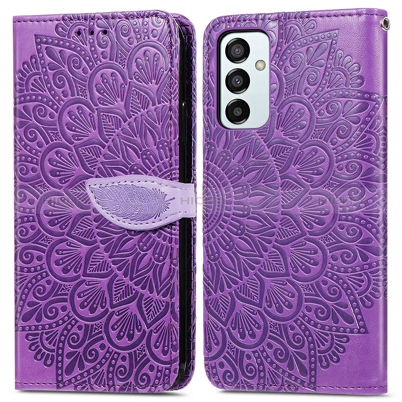 Leather Case Stands Fashionable Pattern Flip Cover Holder S04D for Samsung Galaxy F23 5G