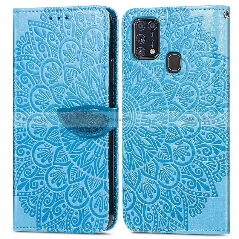 Leather Case Stands Fashionable Pattern Flip Cover Holder S04D for Samsung Galaxy M31 Prime Edition
