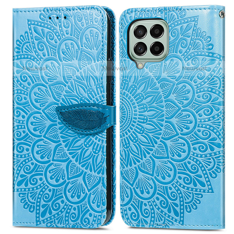 Leather Case Stands Fashionable Pattern Flip Cover Holder S04D for Samsung Galaxy M53 5G