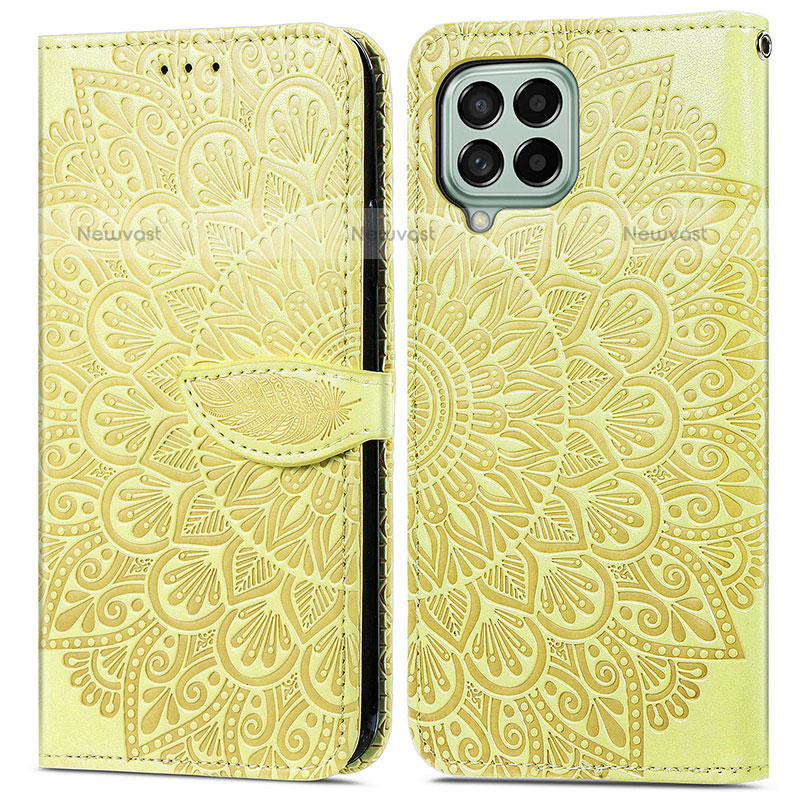 Leather Case Stands Fashionable Pattern Flip Cover Holder S04D for Samsung Galaxy M53 5G