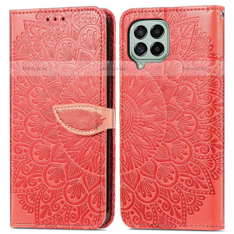 Leather Case Stands Fashionable Pattern Flip Cover Holder S04D for Samsung Galaxy M53 5G