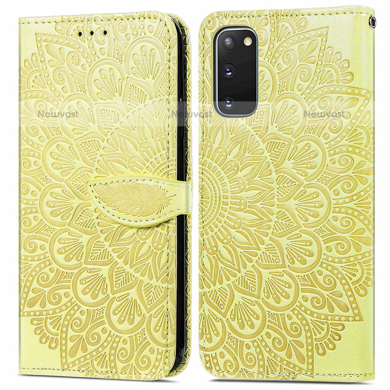 Leather Case Stands Fashionable Pattern Flip Cover Holder S04D for Samsung Galaxy S20