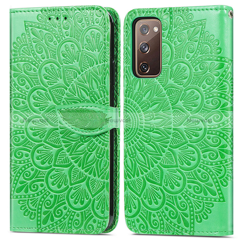 Leather Case Stands Fashionable Pattern Flip Cover Holder S04D for Samsung Galaxy S20 Lite 5G