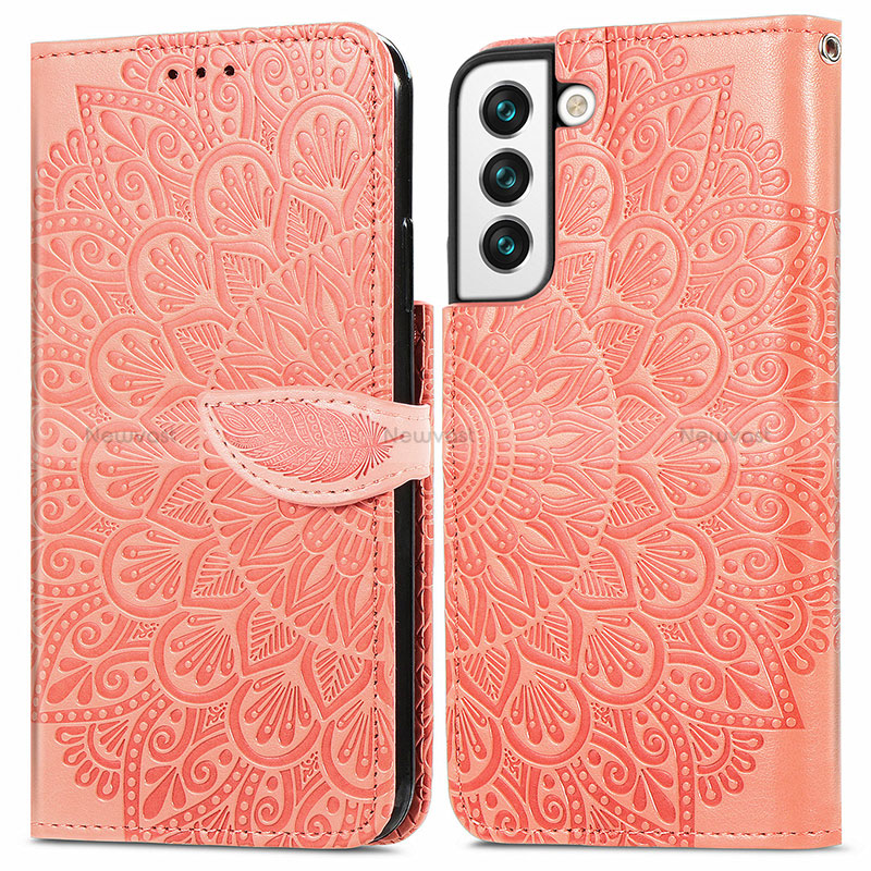 Leather Case Stands Fashionable Pattern Flip Cover Holder S04D for Samsung Galaxy S22 Plus 5G