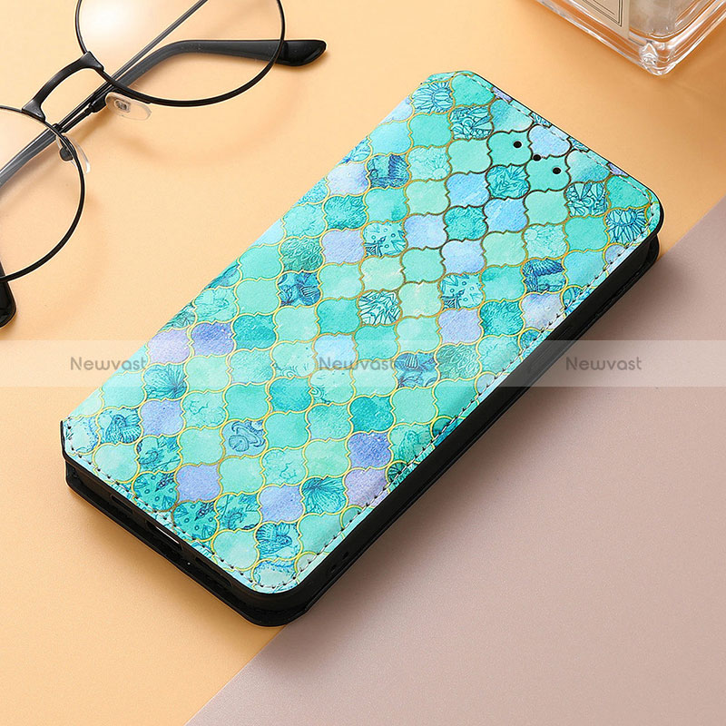 Leather Case Stands Fashionable Pattern Flip Cover Holder S04D for Samsung Galaxy S24 Ultra 5G