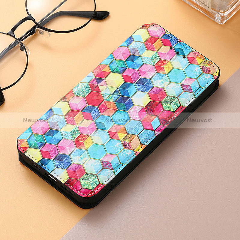 Leather Case Stands Fashionable Pattern Flip Cover Holder S04D for Samsung Galaxy S24 Ultra 5G